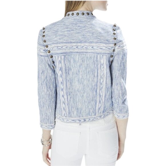 Rebecca Minkoff NWT $328 Blue Denim Studded Enabel Jacket, Women's Size 10 - Picture 12 of 13